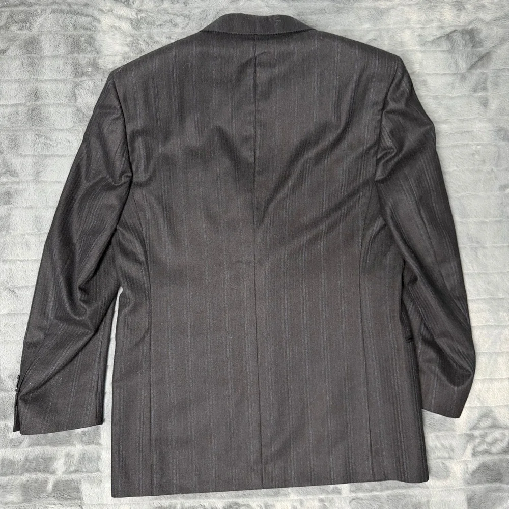Christian Dior Monsieur Mens 40R Vintage Pure Virgin Wool Pinstripe Blazer Grey
